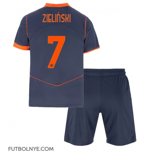 Camiseta Inter Milan Piotr Zielinski #7 Tercera Equipación para niños 2025-26 manga corta (+ pantalones cortos)